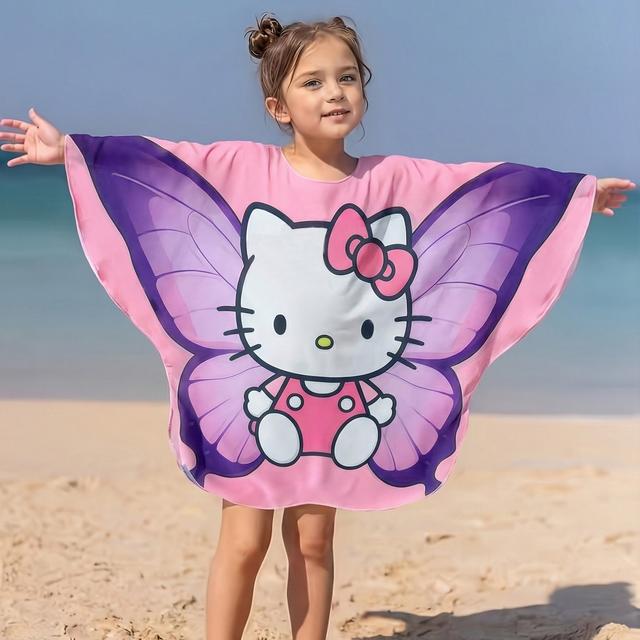 TEMU de exterior para baño infantil de con estampado de de mariposa de dibujos animados, para niños y niñas, para chapotear y fotos, pieza única
