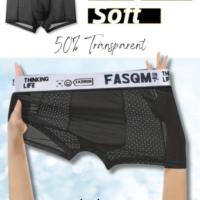 TEMU 1 шт./3 шт. чоловічих крутих та м'яких зручних боксерів-трусов, дихаючі сітчасті злегка еластичні боксери з принтами літер, чоловіче спідня білизна