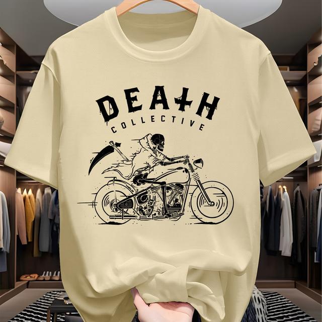 TEMU Camiseta Casual para Hombre con Estampado Digital - Hecha de, con Cuello Redondo, Cortas, Hip-Hop, Tendencia de Moda Europea y Americana , Atmosfera Deportiva