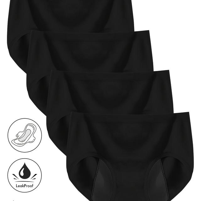TEMU 4ks Menstruační Kalhotky, Pohodlné A Prodyšné Celopotahové Kalhotky, Dámské Spodní Prádlo A Spodní Prádlo
