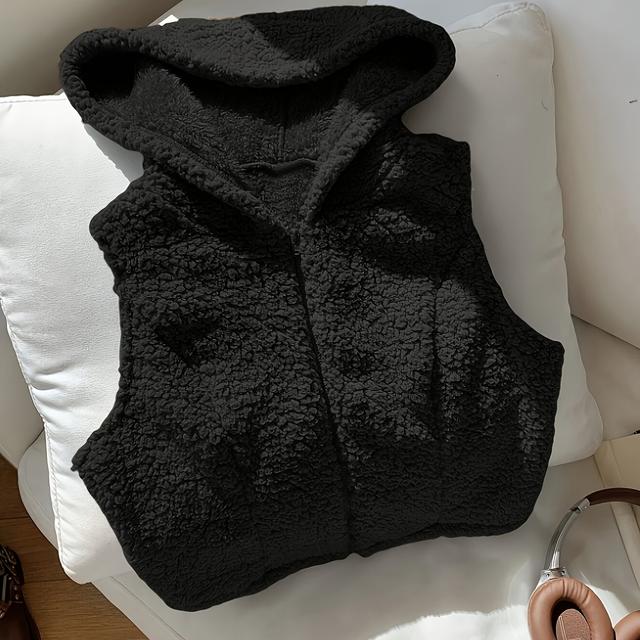 TEMU Chaqueta con Capucha para Mujer - Chaqueta Negra Elástica, de Abrigo Lavable a Máquina para Invierno, Ideal para Looks Diarios y Formales, Diseño en Tejido Texturizado, Ropa y Cómoda