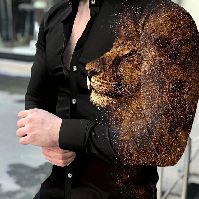 TEMU Camisa de Larga para Hombre con Estampado y Estrella