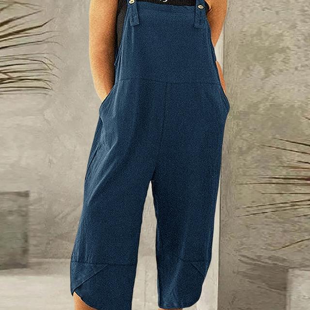 TEMU Plus Size - Plus Size - Women's Spring Autumn Jumpsuit, Strappy Style