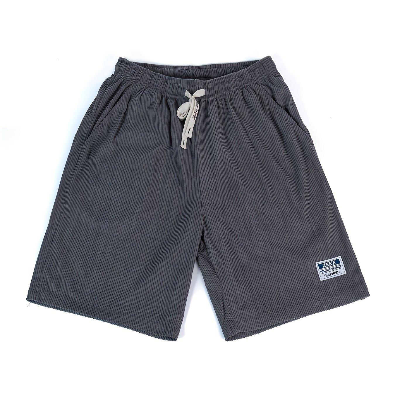TEMU Zeke Corduroy Shorts Men's Casual Shorts Loose Sports Straight Shorts For Men