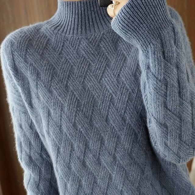 TEMU Damski sweter w jednolitym kolorze, dopasowany krój, stylowy i ciepły, idealny na jesień i zimę, o luźnym kroju i grubym podszewce