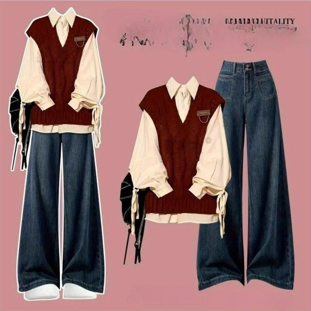 TEMU 2025秋冬 新作 ミリタリーユニフォーム風 カジュアルスーツ レディース プチサイズ 韓国風 冬コーデセット