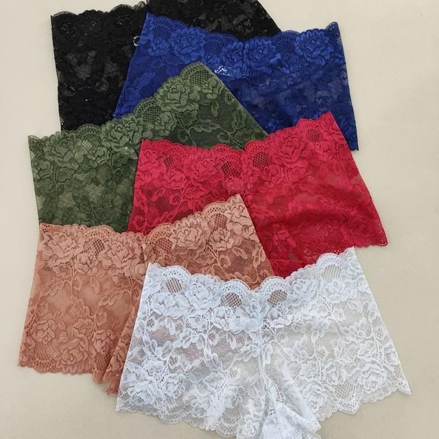 TEMU 6-Pack Dames Slipjes met Kant en Stretch