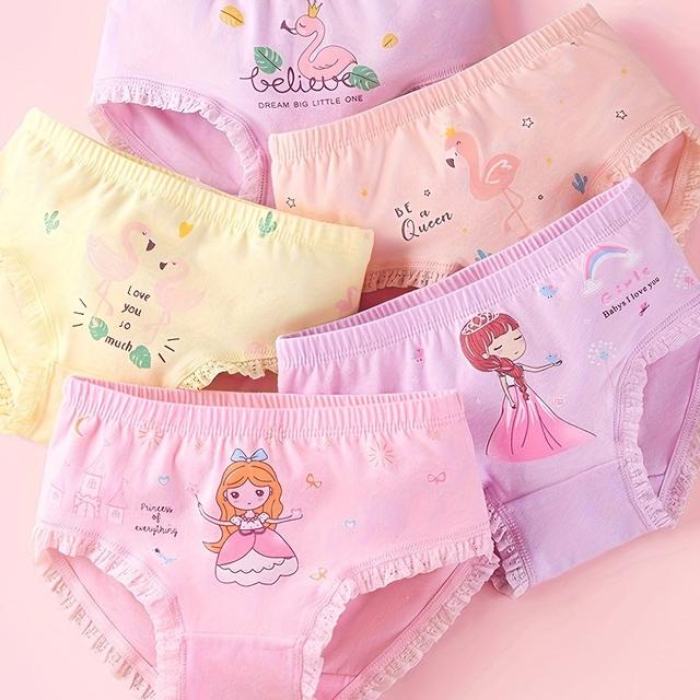 TEMU 5-pack Panties, Cotton Triangle For Little, Triangle Shorts For Little , No Pp, Panty, 's Basics, Casual Attire, Soft Fabric, , , Light Beige, No Show Panties, Panties, Growing, Young