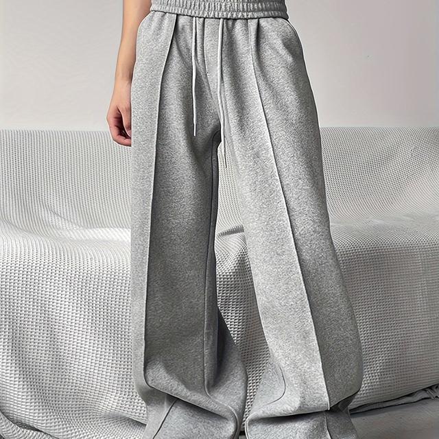 TEMU بنطال طويل رياضي فضفاض وأنيق للرجال