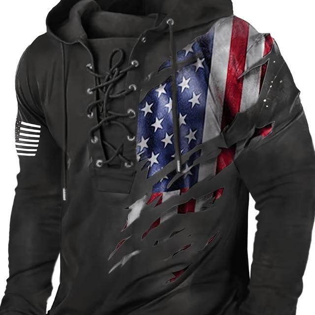 TEMU Herren Langarm Kapuzenpullover mit 3D-Druck für Herbst Winter