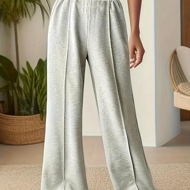TEMU Girls' Ultra-comfy Wide-leg Casual Pants - Stretchy Polyester , Waistband, Long Length For Casual Attire - Spring/fall, Comfortable Clothing|relaxed Fit Pants|stretchy Fabric, Outdoor