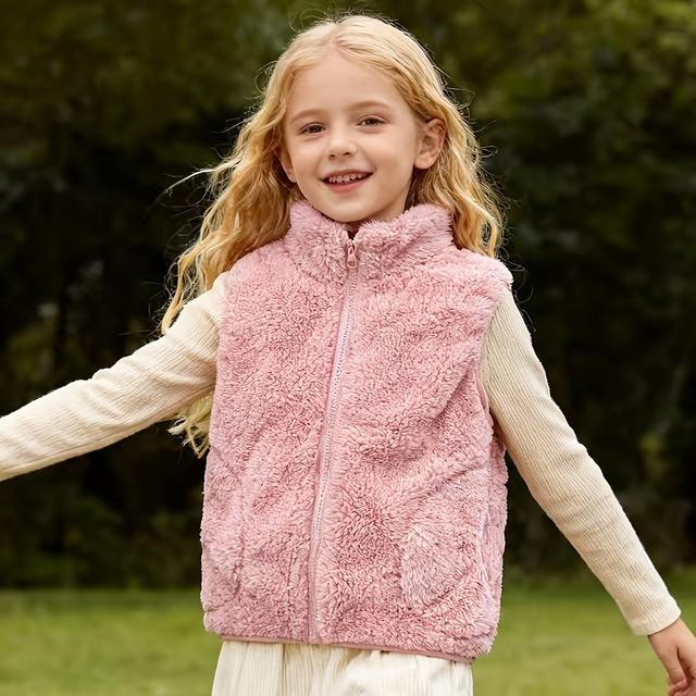 TEMU Girl' Trim Plush Vest