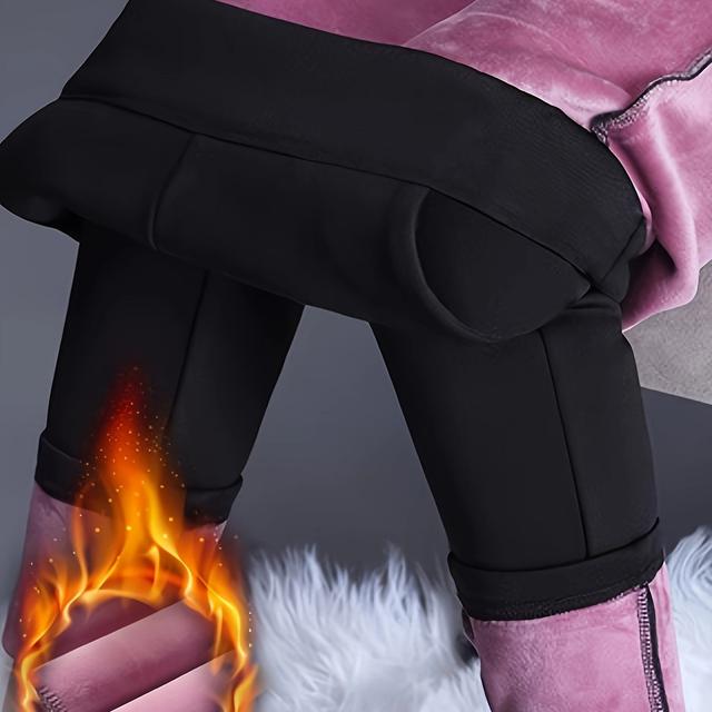 TEMU Black -lined Pants With Pockets