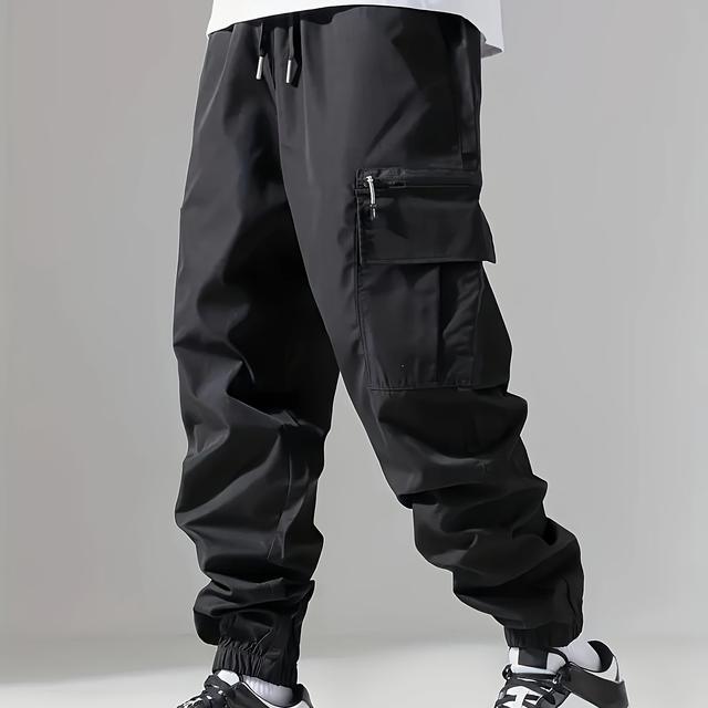 TEMU Men' Hip Hop Casual Flip Pocket Footie Cargo Pants