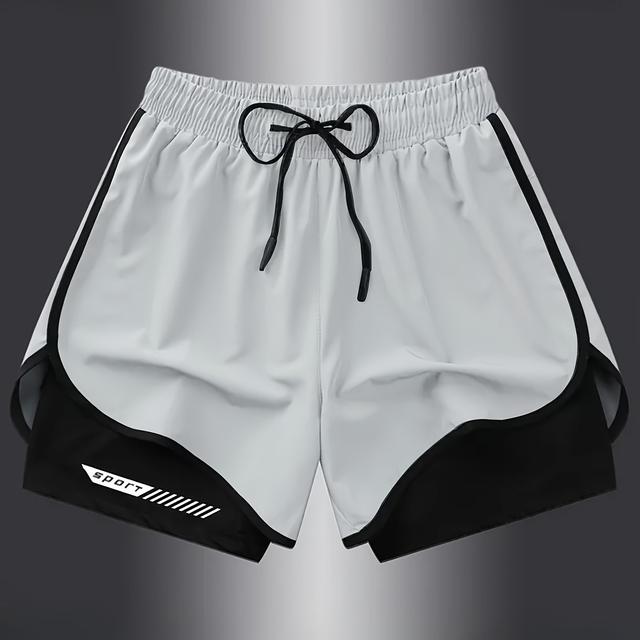 TEMU Men's Quick-dry Athletic Shorts - Lightweight, Breathable, Drawstring Waist With Pockets, Stretch Pants For Gym, Running, And Outdoor Activities, Gym Shorts | Sporty Look | Smooth Texture