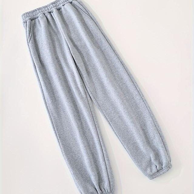 TEMU Pantalon de jogging uni pour femme, taille à cordon, coupe ajustée, pantalon sarouel décontracté, poignets , style sport, mode printemps/automne