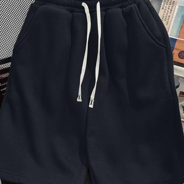 TEMU 1 카운츠 남성용 여름 반바지 - 가벼우며 단색으로 포켓 및 끈 조절 허리밴드가 있는 캐주얼 스포츠 & 조깅용