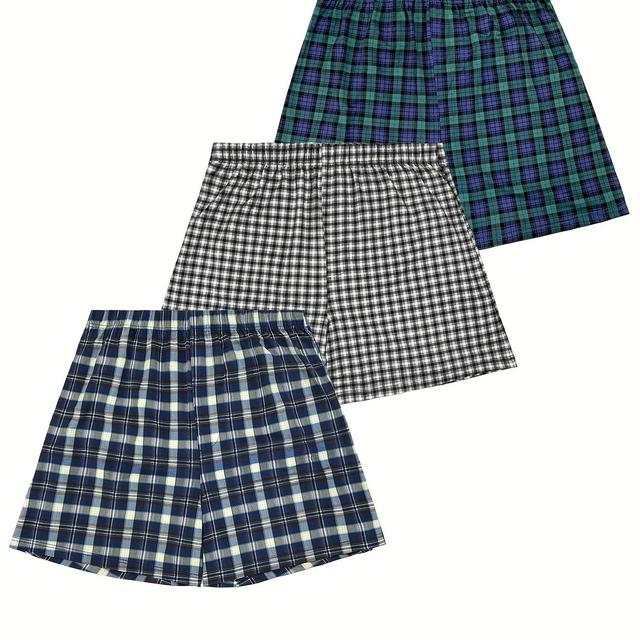 TEMU 3pcs Men's Aro Pants With Print Pattern Shorts, Elastic Loose Casual Pajama Shorts, Boxer Shorts With Elastic Waistband, Set