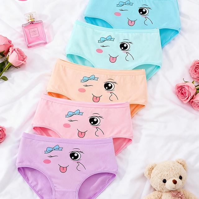 TEMU Pack de 5 Braguitas Lindas para Niñas, Ropa Interior y Cómoda, Ropa Interior para Estudiantes