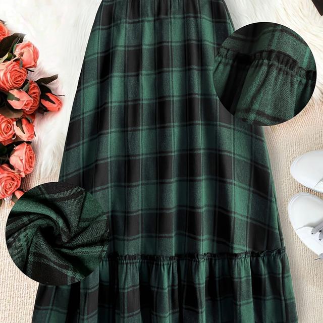 TEMU Plus Size Ruffle Hem Skirt, Elegant High Waist Skirt For , Women's Plus Size Clothing