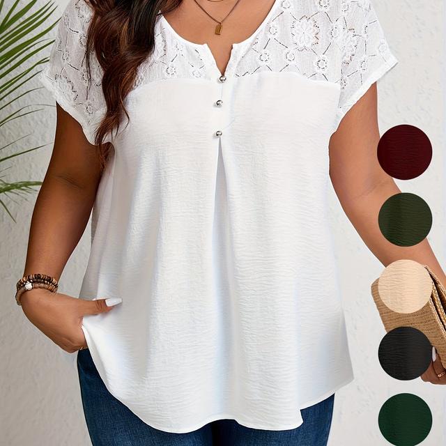 TEMU Plus Size - Plus Size - Casual Plus-size Women's Top
