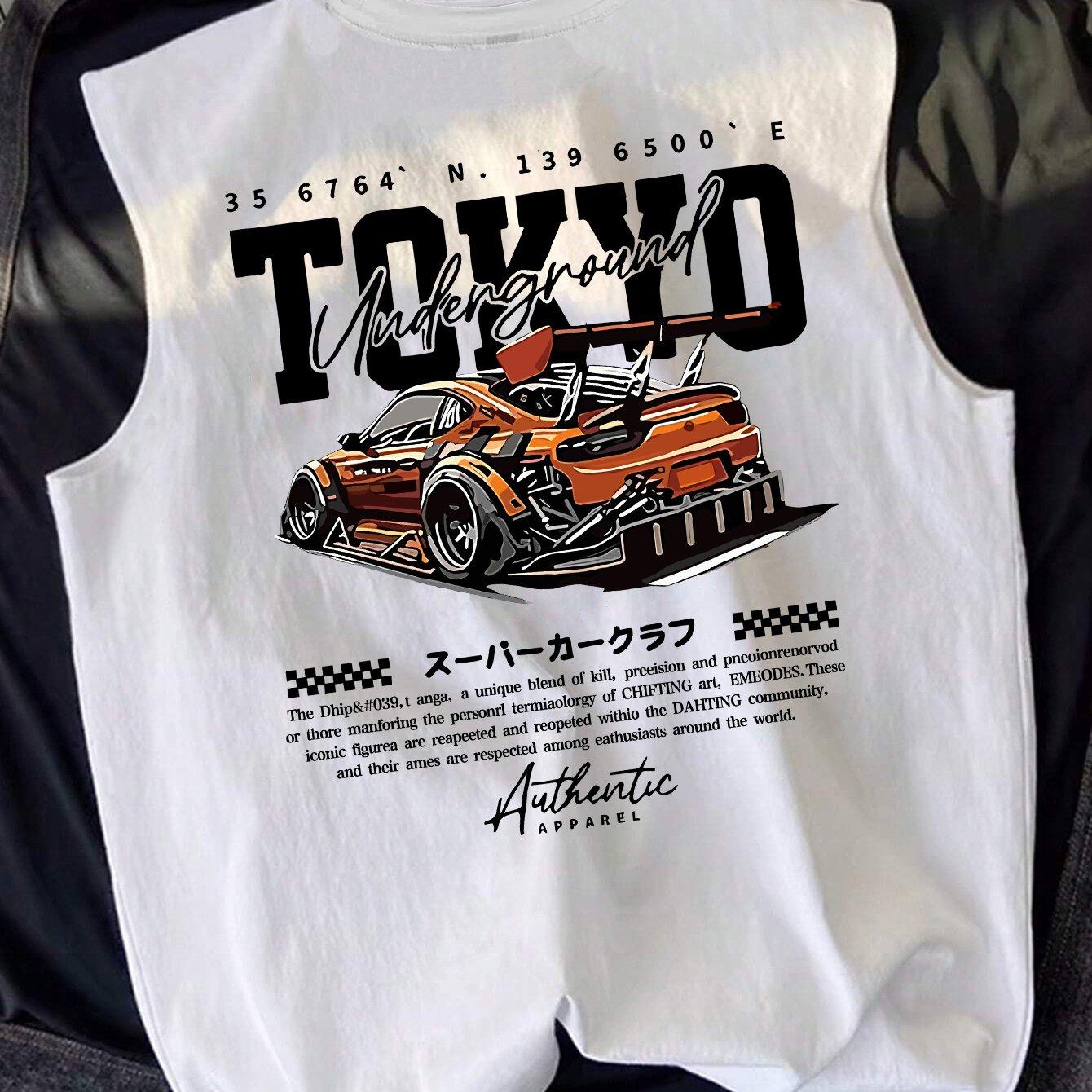 TEMU Men's Fashion Basic Casual Versatile Pullover Knit Print Tank Top T-shirt Outdoor Sports