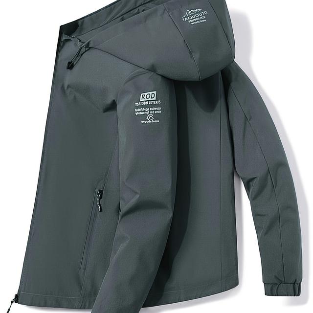 TEMU Men's And Autumn Casual Windbreaker Jacket With A Stand Collar, Slim Fit