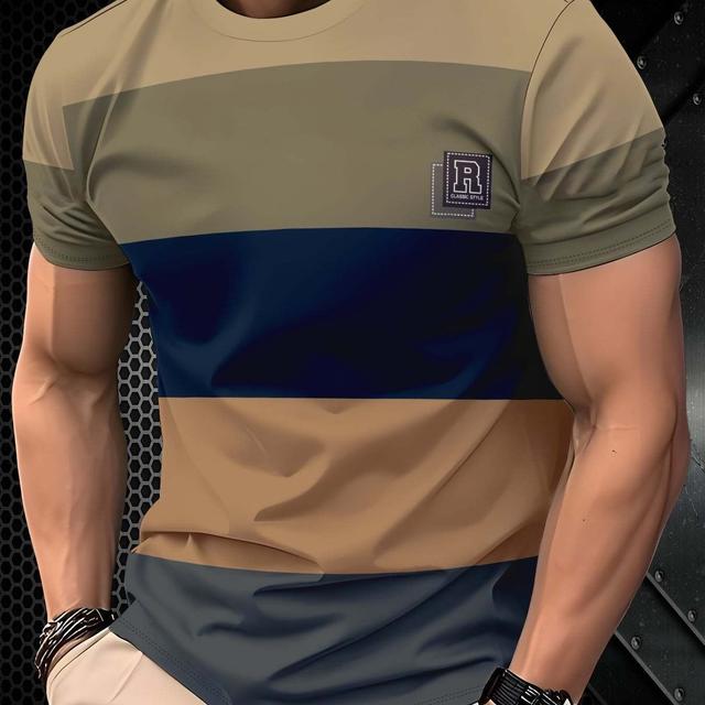 TEMU This Polyester Fiber Men's T-shirt Is The Perfect Blend Of Style And Functionality. Made From High-quality Polyester Fabric, It Boasts Abrasion Resistance And Wrinkle Resistance