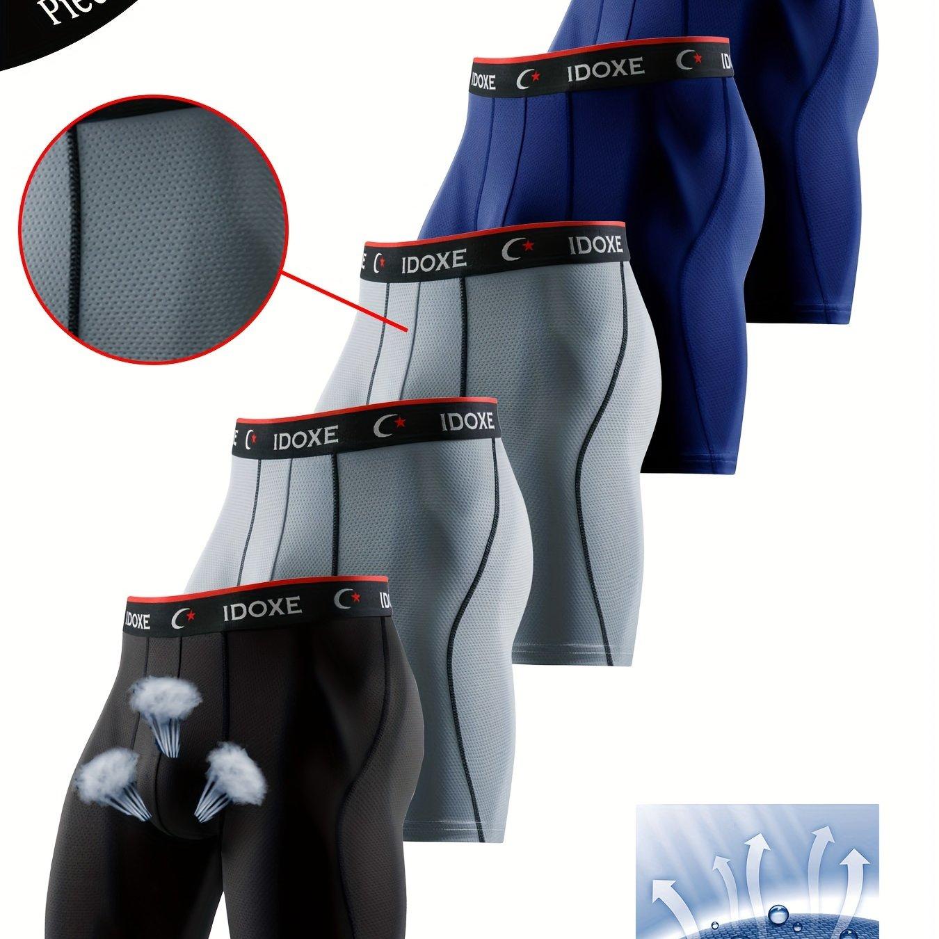 TEMU 5pcs Of Men's Underwear, Casual Mesh Hollow Boxer Shorts, Breathable And Comfortable High-performance Boxer Shorts For Sports Without Flying