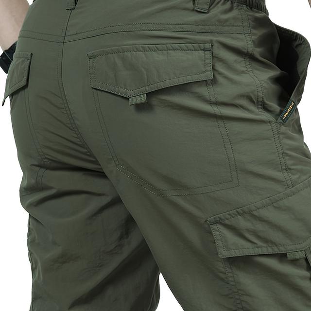 TEMU メンズ 速乾パンツ 春夏秋用 アウトドア ワークパンツ 半伸縮 多ポケット 通気性良好 ロングパンツ 軽量 快適