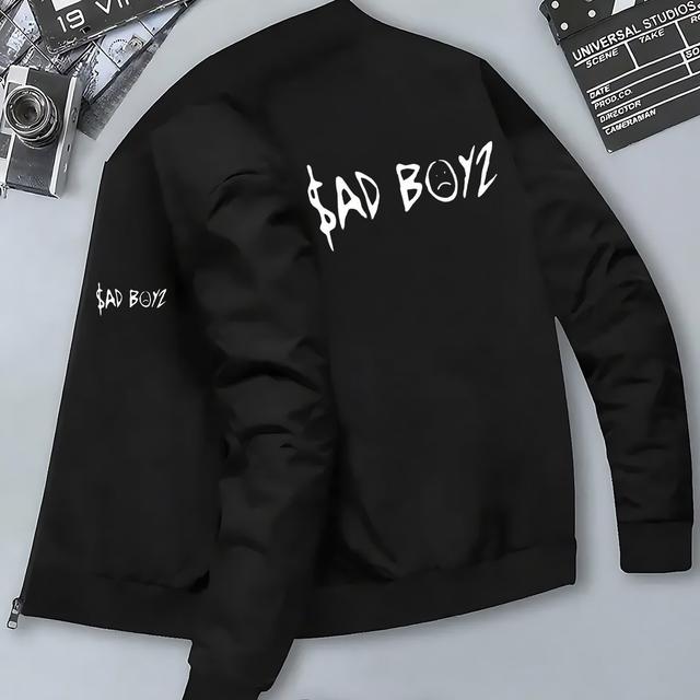 TEMU Chaqueta Casual de Otoño/Invierno para Hombres "Sad " con Cuello , Estilo Moderno y , Abrigo de para Jóvenes