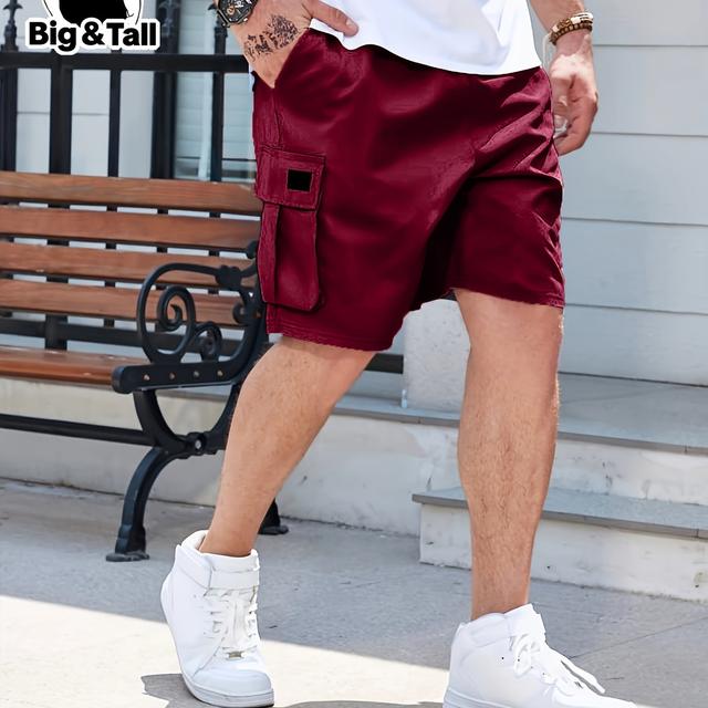 TEMU Pantalones cortos cargo para hombre en tallas grandes, con bolsillos, ideales para entrenamientos o actividades al aire libre