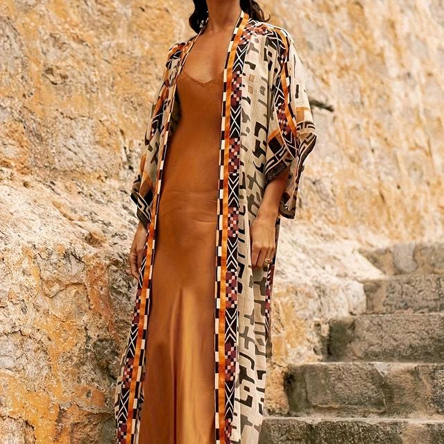 TEMU Women's Large Size Swimsuit Bikini With Tie And Open Cardigan