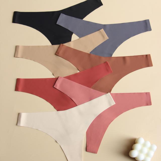 TEMU 7pcs Plain-colored Non-marked Sexy Ladies Underwear Non-marked Breathable Soft Comfortable Personality Underwear Women Seamless Suit