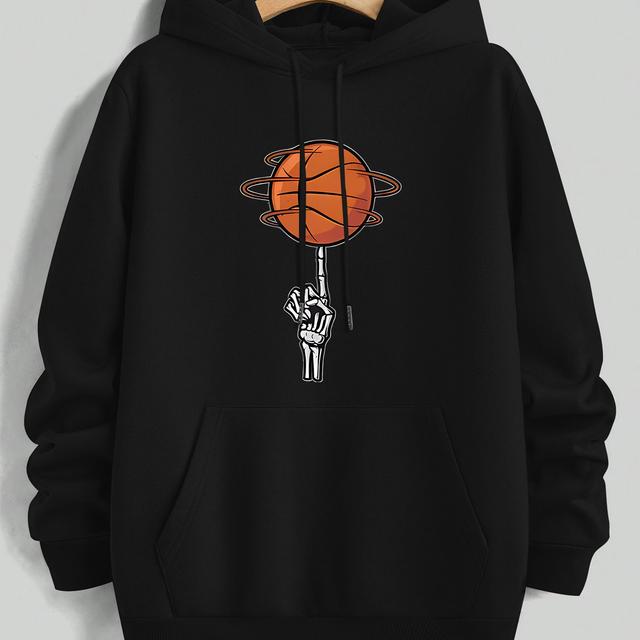 TEMU Cómoda y Sudadera con Forro para Hombre - Bolsillos Grandes - Estampado Moderno, Manga Larga, Ideal para Otoño e Invierno, Lavable a Máquina