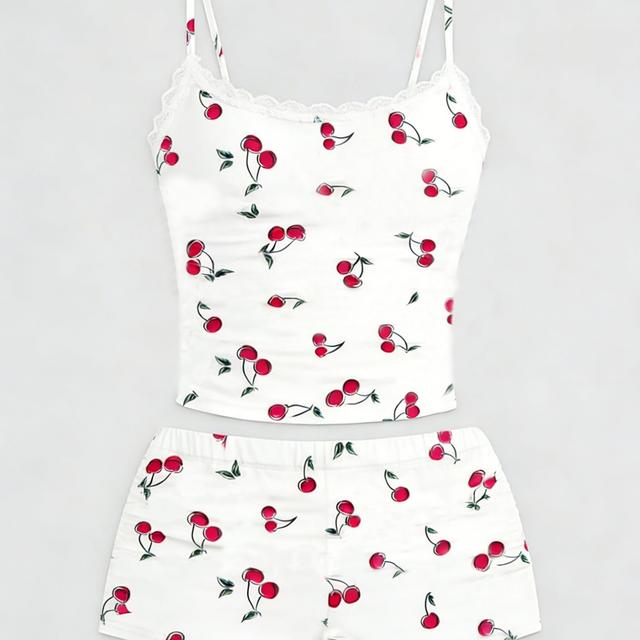 TEMU Must-Have für den Sommer 2026! Kirsch-Spitzen-Träger-Top + Plissierte Shorts Set – Wechsel zwischen süßen Stilen, für das Jahr des Pferdes-Festivals Dates mit voller Atmosphäre