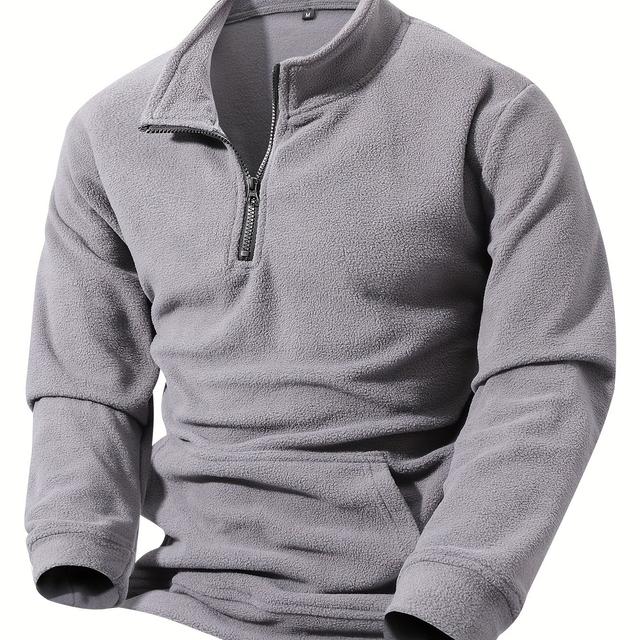TEMU Heren nieuwe kleur rits fleece lange mouw casual losse outdoor warme ademende sweatshirt