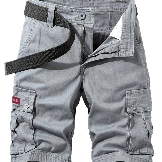 TEMU DIFFELEMENT Herren-Strapazierfähige Shorts mit mehreren Mehrzwecktaschen – Kniehohe Cargohose geeignet für Outdoor, Camping – Maschinenwaschbare Freizeit-Shorts mit Ausrüstungstaschen