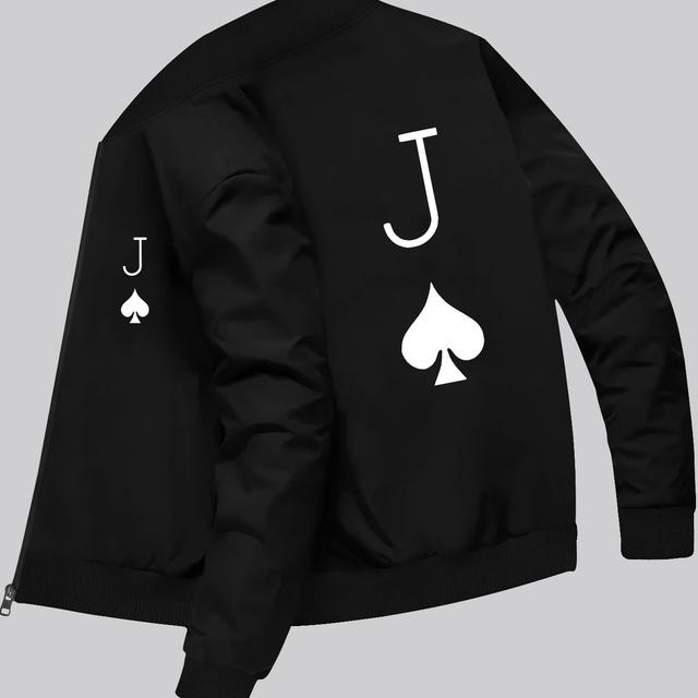 TEMU Chaqueta de hombre elegante para otoño e invierno con un diseño casual de , que un cuello y un estampado moderno