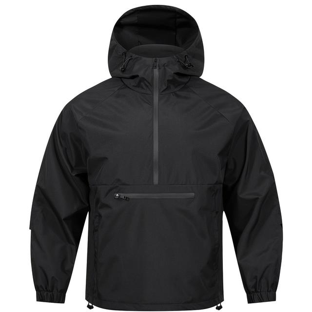 TEMU Lightweight Windproof Half-zip Hooded Jacket - Breathable, Quick-dry Outdoor Sports & Casual Coat With Pockets, Hiking, Fishing, And Casual Attire, Fishing Jacket