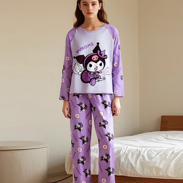 TEMU Stampe Casuali, Completo di Pigiami Sottili e Freschi per Casa con da Sanrio Senza Posizione