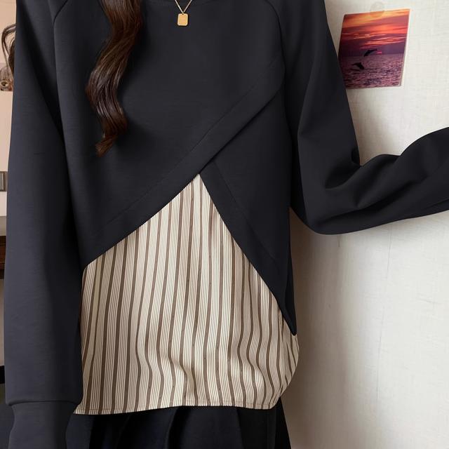 TEMU ชุดเสื้อท็อปสองชิ้นไซส์พลัสเซ็กซี่เทรนดี้ใหม่ฤดูใบไม้ผลิและใบไม้ร่วง 2025