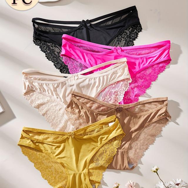 TEMU Brasier de Encaje Elegante para Mujer con de - , Transpirable de Nailon, Bragas Semi-Transparentes de Tiro Medio, Ajuste para Todas