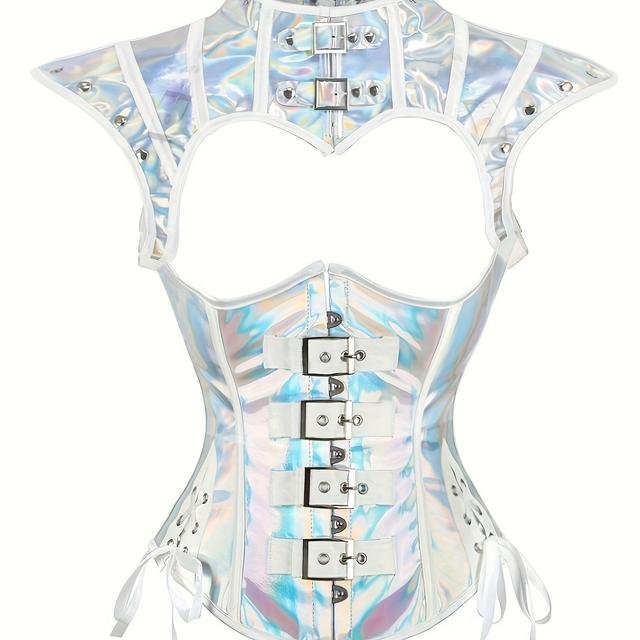 TEMU .lee Cape et corsets Steampunk cloutés et ensemble de cosplay Cyberpunk pour Halloween style film de science-fiction
