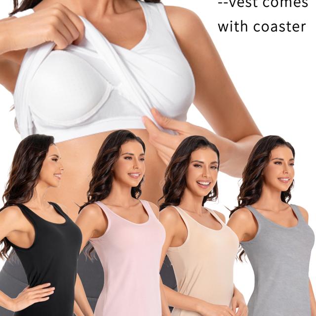 TEMU 5-delige set vrouwenmode tanktops met gepadded bh's, comfortabele draagbare bovenkleding voor alle seizoenen, casual lingerie voor thuis