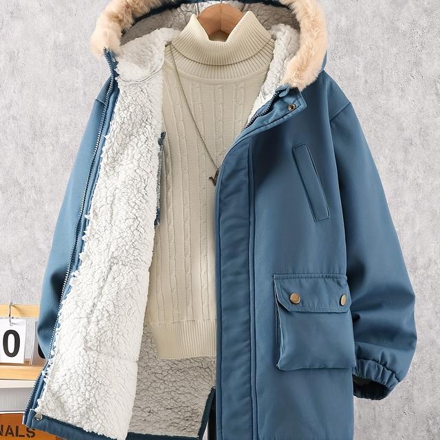 TEMU Jaqueta com Capuz para Meninos para Frio