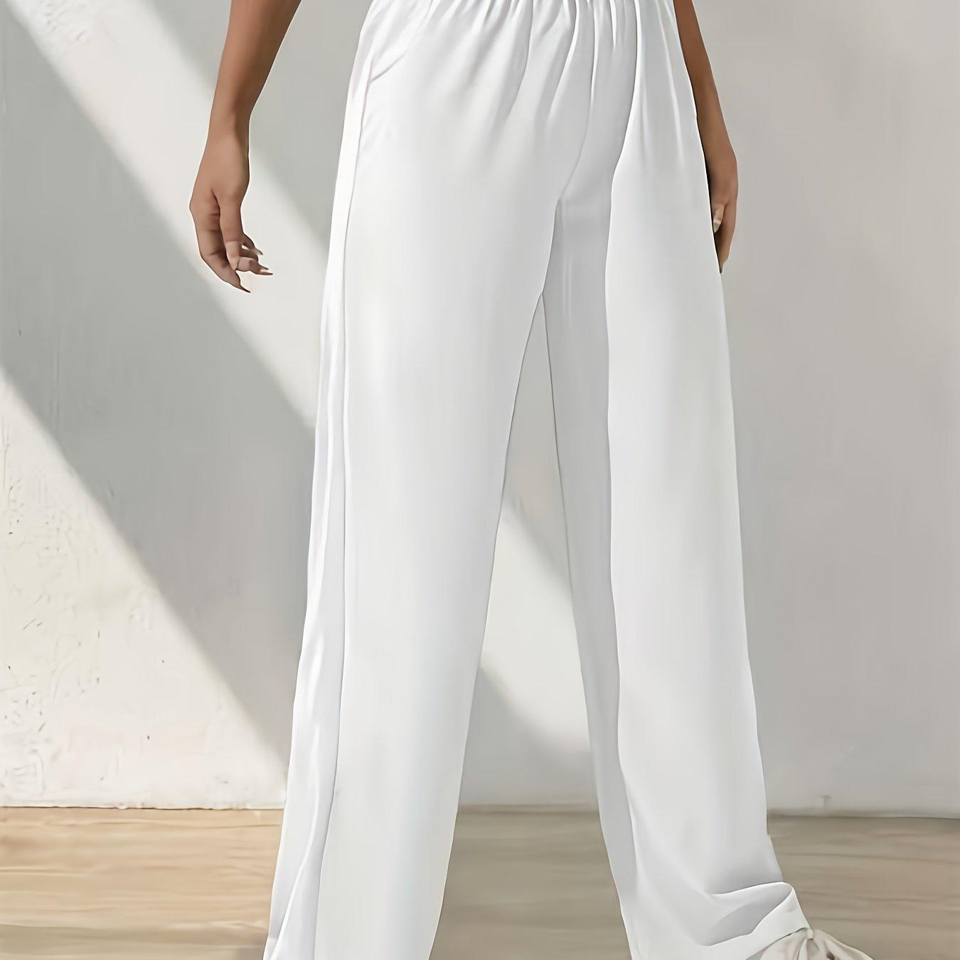 TEMU Air Layer Wide-leg Pants Women's 2025 Summer Thin New Small Size Casual Straight-leg Drape Suit Pants