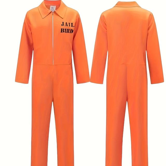 TEMU Disfraz de Halloween, Traje Naranja de Prisión, Mono de Cosplay, de , Uniforme de para Actuaciones