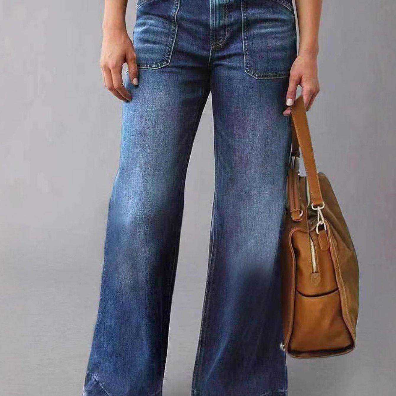 TEMU 2025 Spring And Autumn New Women's Retro High-waisted Straight, Loose, And Versatile Jeans