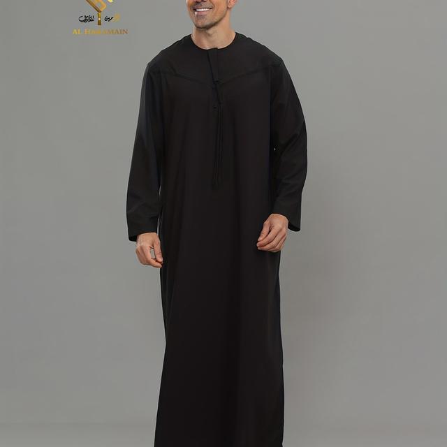 TEMU Thobe da , Materiale , Stile Omanita, Design a Maniche Lunghe, Veste da Preghiera da